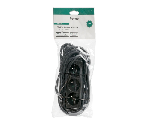 HAMA Listwa zasilająca Standard 3gn, 3m, czarna, bez włącznika - 1416390 - zdjęcie 6